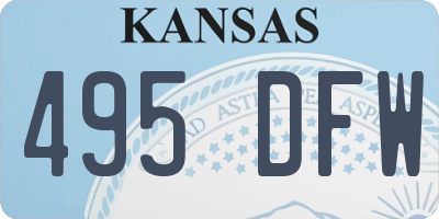 KS license plate 495DFW