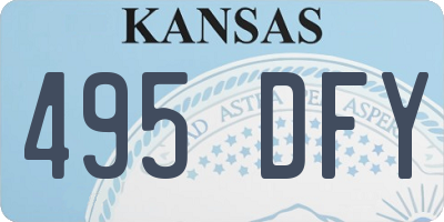 KS license plate 495DFY