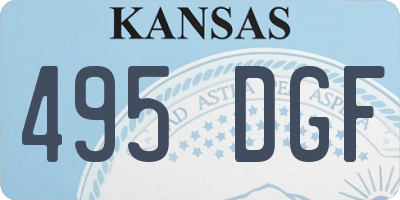 KS license plate 495DGF