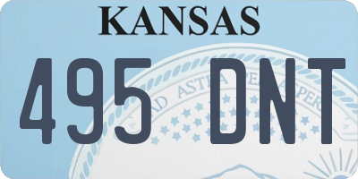 KS license plate 495DNT