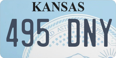 KS license plate 495DNY