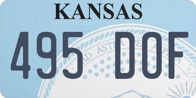 KS license plate 495DOF
