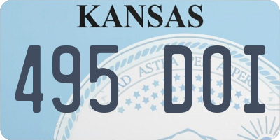 KS license plate 495DOI