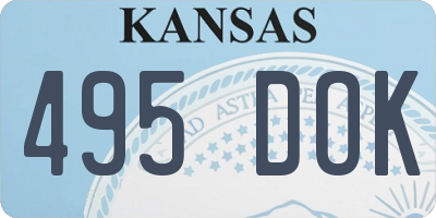 KS license plate 495DOK