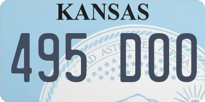 KS license plate 495DOO