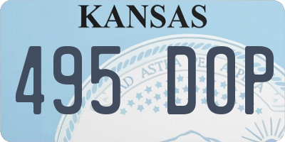 KS license plate 495DOP