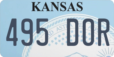 KS license plate 495DOR