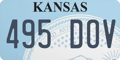 KS license plate 495DOV