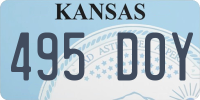 KS license plate 495DOY