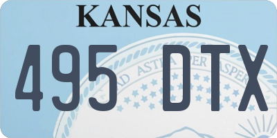 KS license plate 495DTX