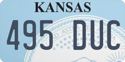 KS license plate 495DUC