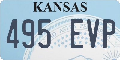 KS license plate 495EVP