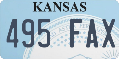 KS license plate 495FAX