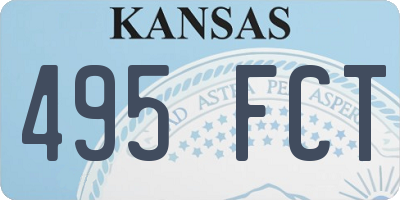 KS license plate 495FCT