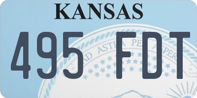 KS license plate 495FDT
