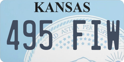 KS license plate 495FIW