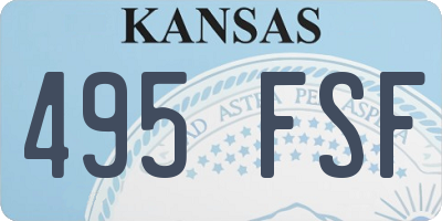 KS license plate 495FSF