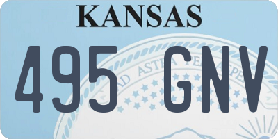 KS license plate 495GNV