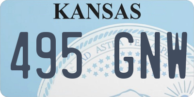 KS license plate 495GNW