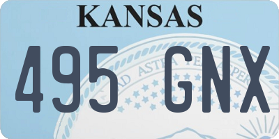 KS license plate 495GNX