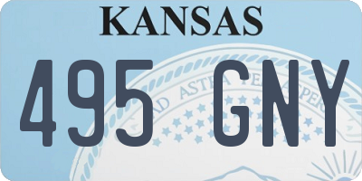 KS license plate 495GNY