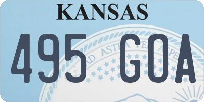 KS license plate 495GOA