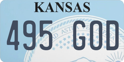 KS license plate 495GOD