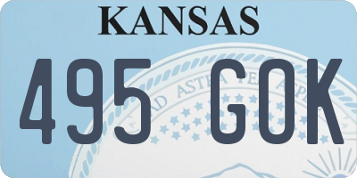 KS license plate 495GOK