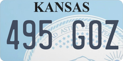 KS license plate 495GOZ