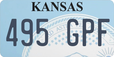 KS license plate 495GPF
