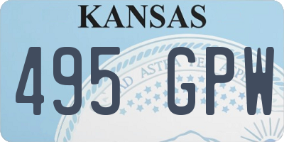 KS license plate 495GPW
