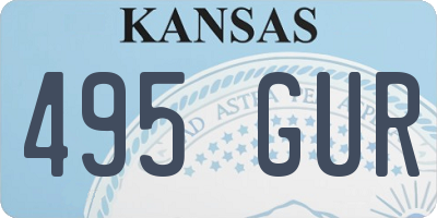 KS license plate 495GUR