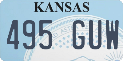 KS license plate 495GUW