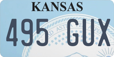 KS license plate 495GUX