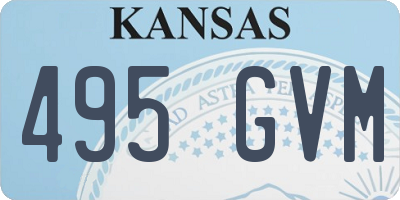KS license plate 495GVM