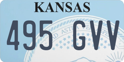 KS license plate 495GVV