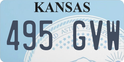 KS license plate 495GVW