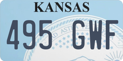 KS license plate 495GWF