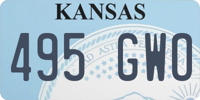 KS license plate 495GWO
