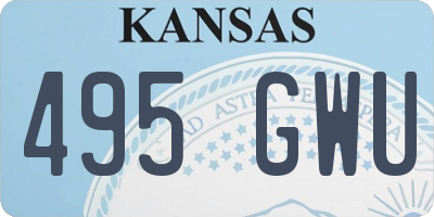 KS license plate 495GWU