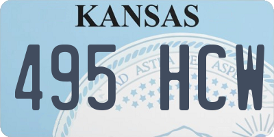 KS license plate 495HCW