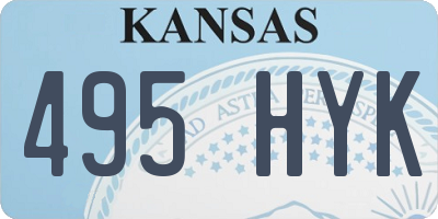 KS license plate 495HYK