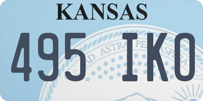 KS license plate 495IKO
