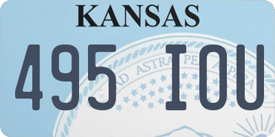 KS license plate 495IOU