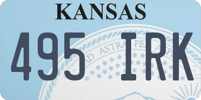KS license plate 495IRK