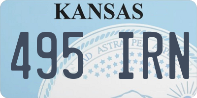 KS license plate 495IRN