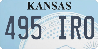 KS license plate 495IRO