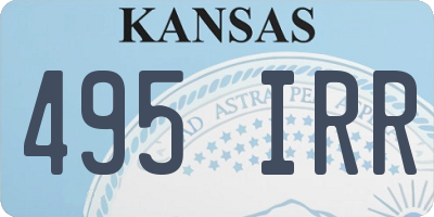 KS license plate 495IRR