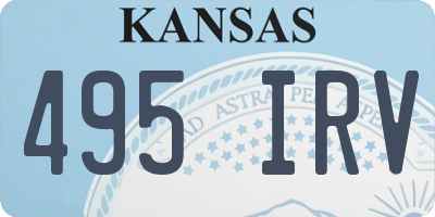 KS license plate 495IRV