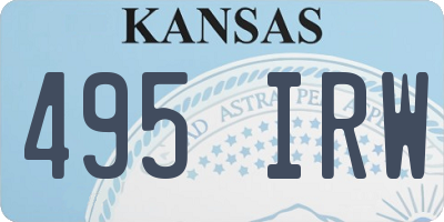 KS license plate 495IRW